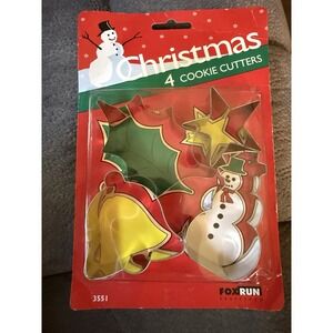 Vintage Christmas Cookie Cutters Lot of 4 Brand Nea NOS Made In USA Fox Run USA